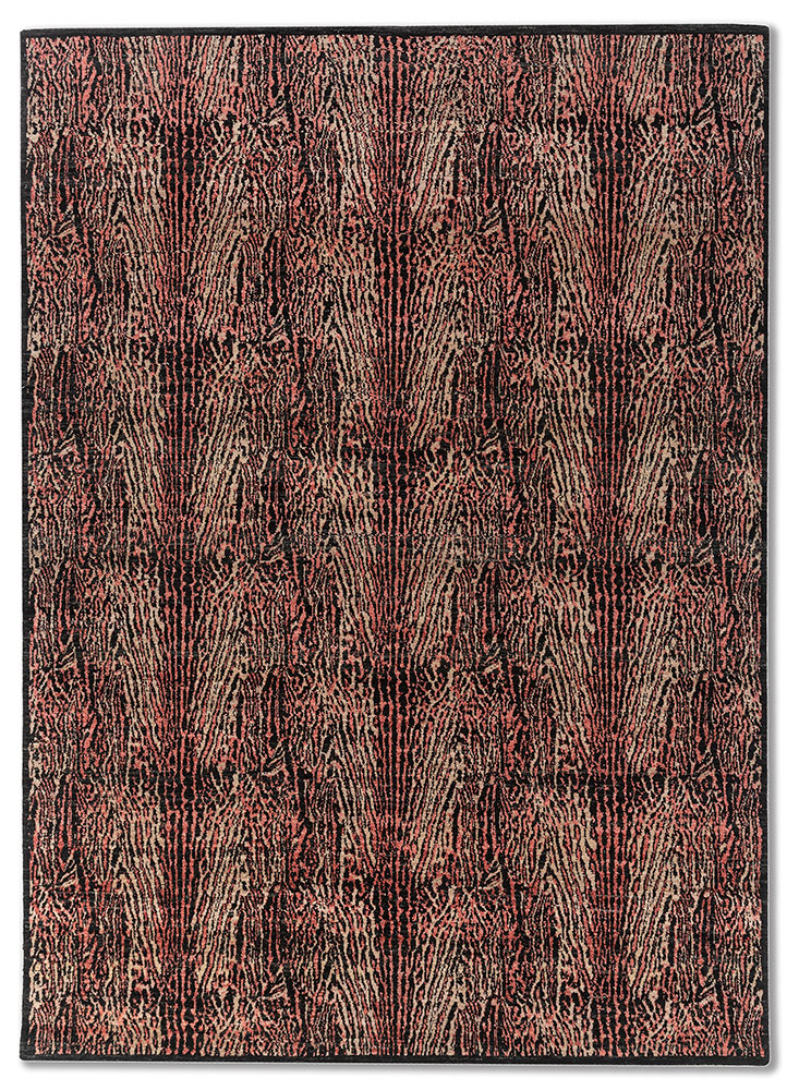 gilded age grey and black wool hand knotted Rug - HeadShot