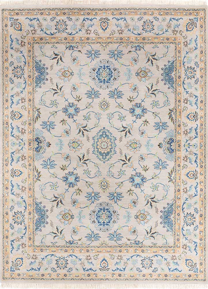 gulnar grey and black wool hand knotted Rug - HeadShot