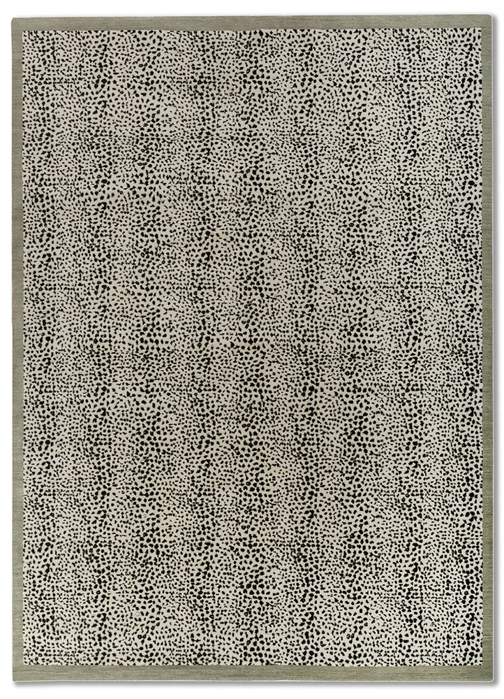 gilded age green wool hand knotted Rug - HeadShot