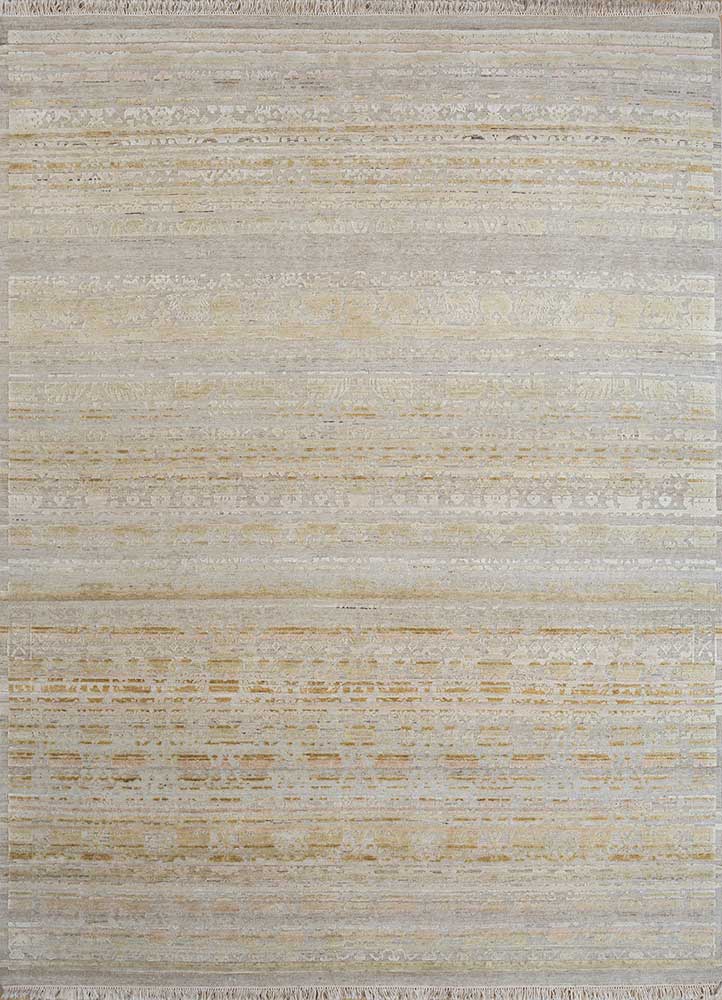 viscaya ivory afghan wool and silk hand knotted Rug - HeadShot