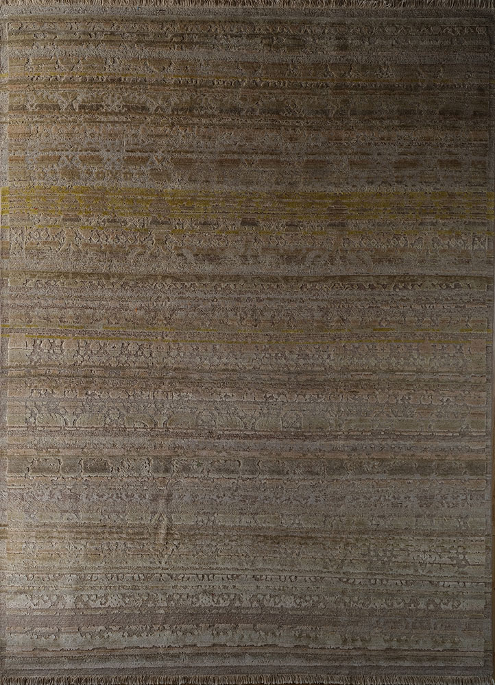 viscaya ivory afghan wool and silk hand knotted Rug - HeadShot