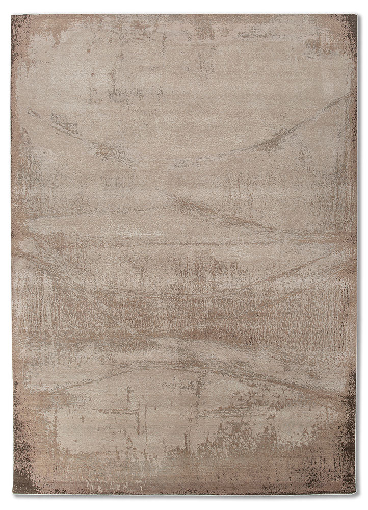 entropy ivory wool and bamboo silk hand knotted Rug - HeadShot