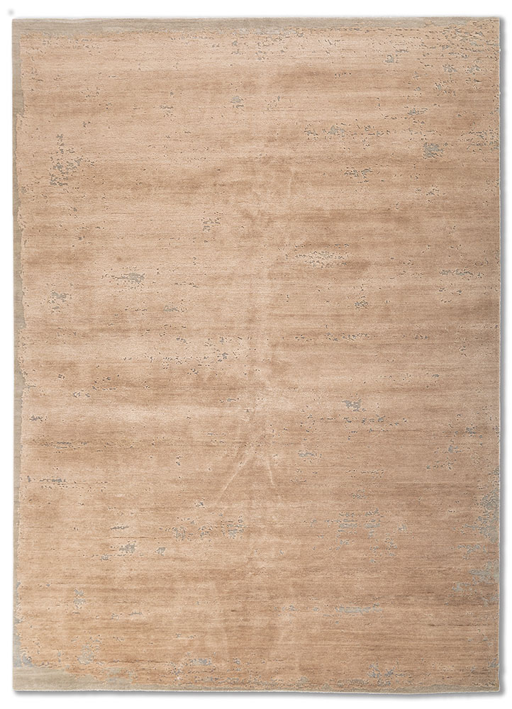 aprezo grey and black wool and bamboo silk hand knotted Rug - HeadShot