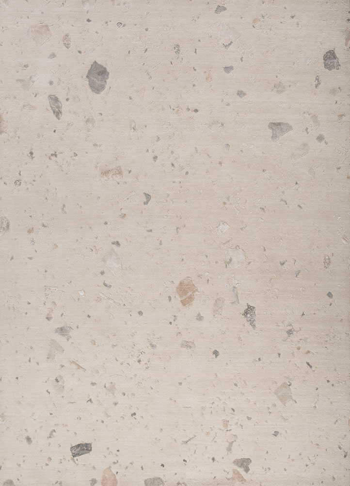 hidden by kavi ivory wool and bamboo silk hand knotted Rug - HeadShot