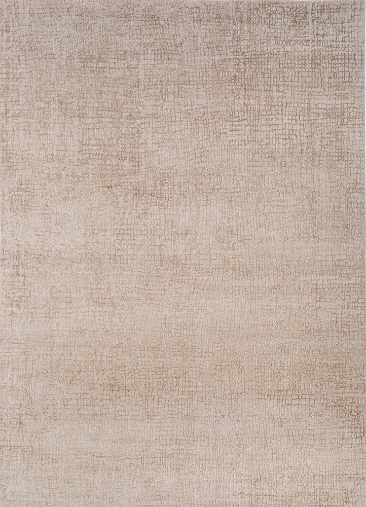 project error by kavi ivory wool and bamboo silk hand knotted Rug - HeadShot