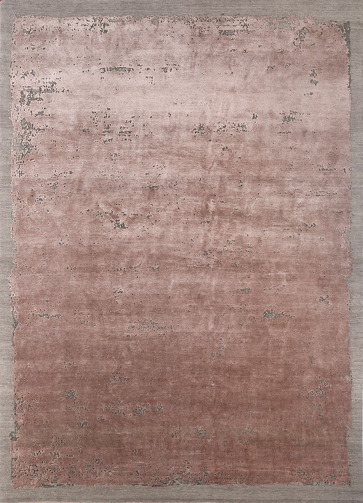 chaos theory by kavi beige and brown wool and bamboo silk hand knotted Rug - HeadShot