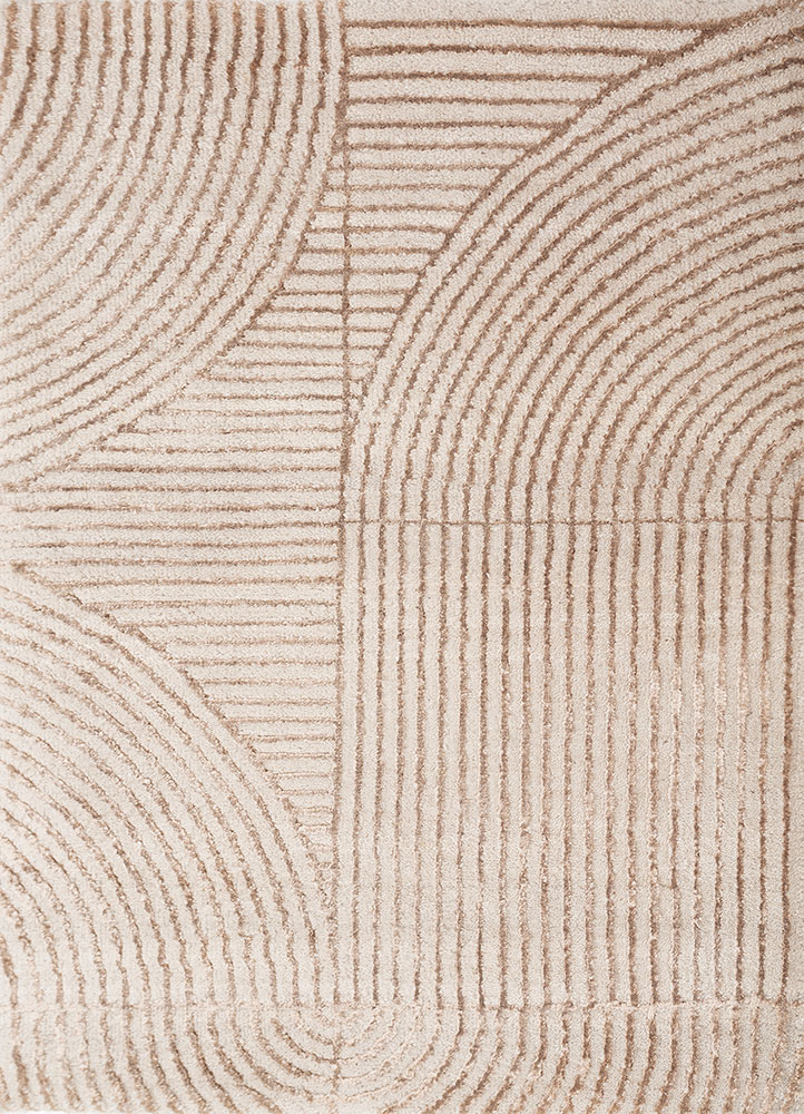 azalea ivory wool and bamboo silk hand knotted Rug - HeadShot