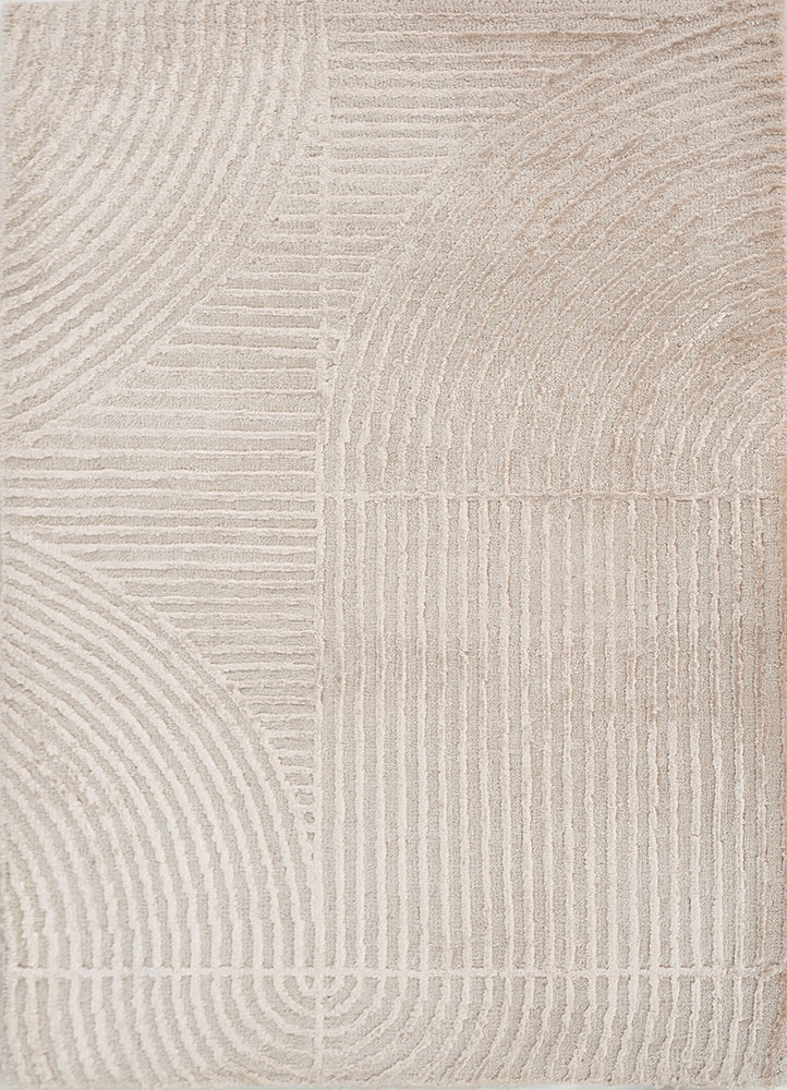 azalea ivory wool and bamboo silk hand knotted Rug - HeadShot