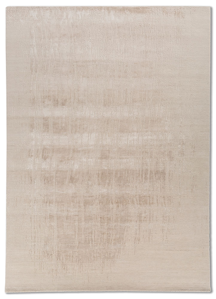 free verse by kavi ivory wool and bamboo silk hand knotted Rug - HeadShot