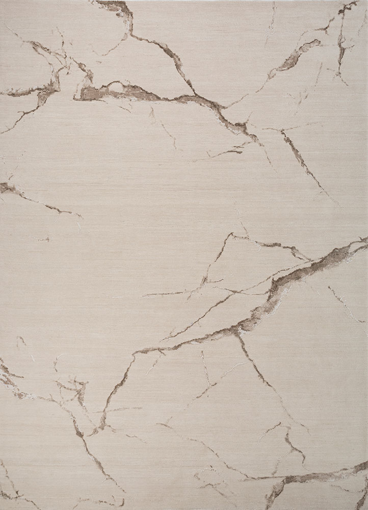 aprezo ivory wool and bamboo silk hand knotted Rug - HeadShot