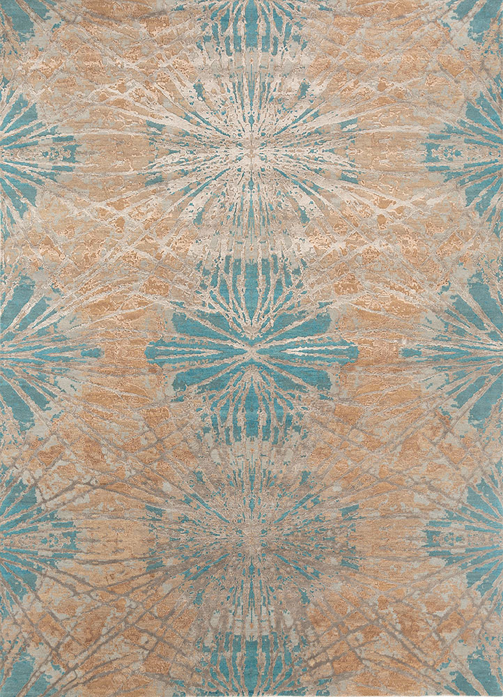 chaos theory by kavi green wool and bamboo silk hand knotted Rug - HeadShot