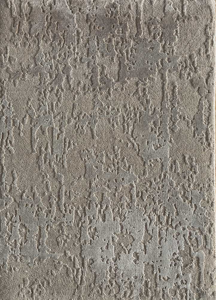 chaos theory by kavi grey and black wool and bamboo silk hand knotted Rug - HeadShot
