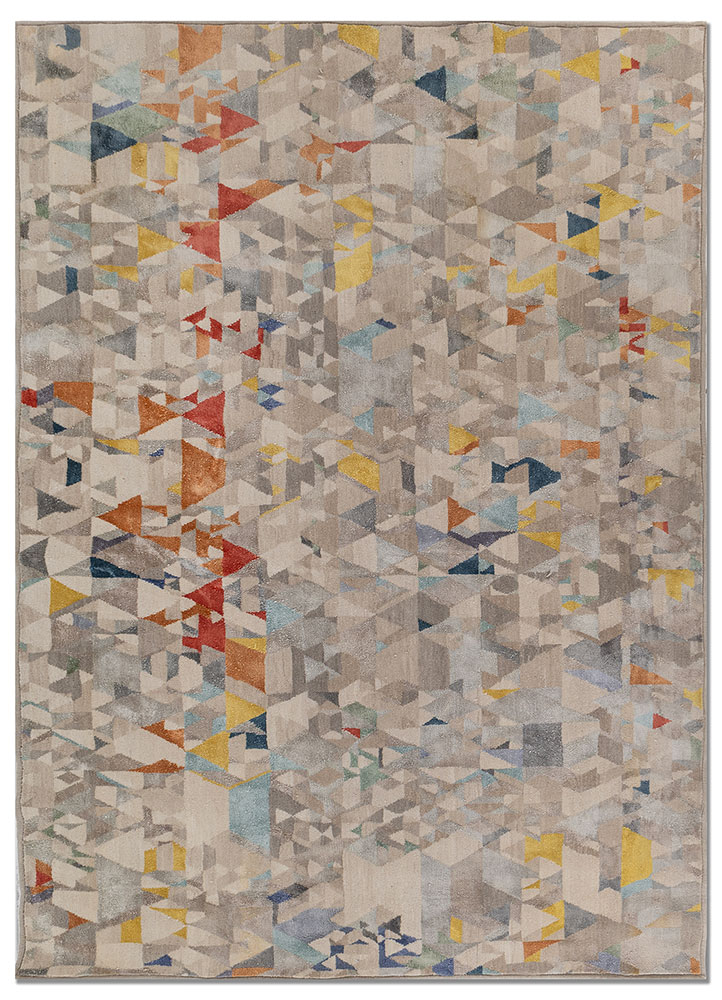 aprezo grey and black wool and bamboo silk hand knotted Rug - HeadShot