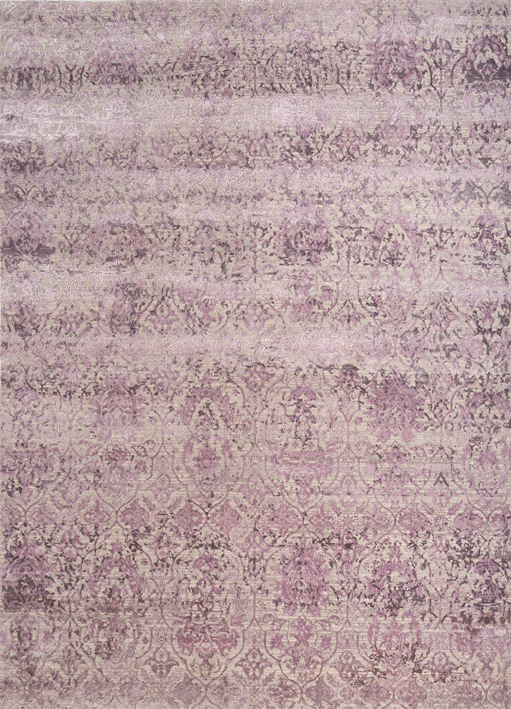 chaos theory by kavi ivory wool and bamboo silk hand knotted Rug - HeadShot