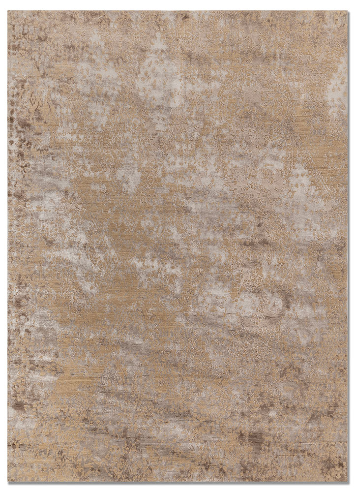 project error by kavi grey and black wool and bamboo silk hand knotted Rug - HeadShot