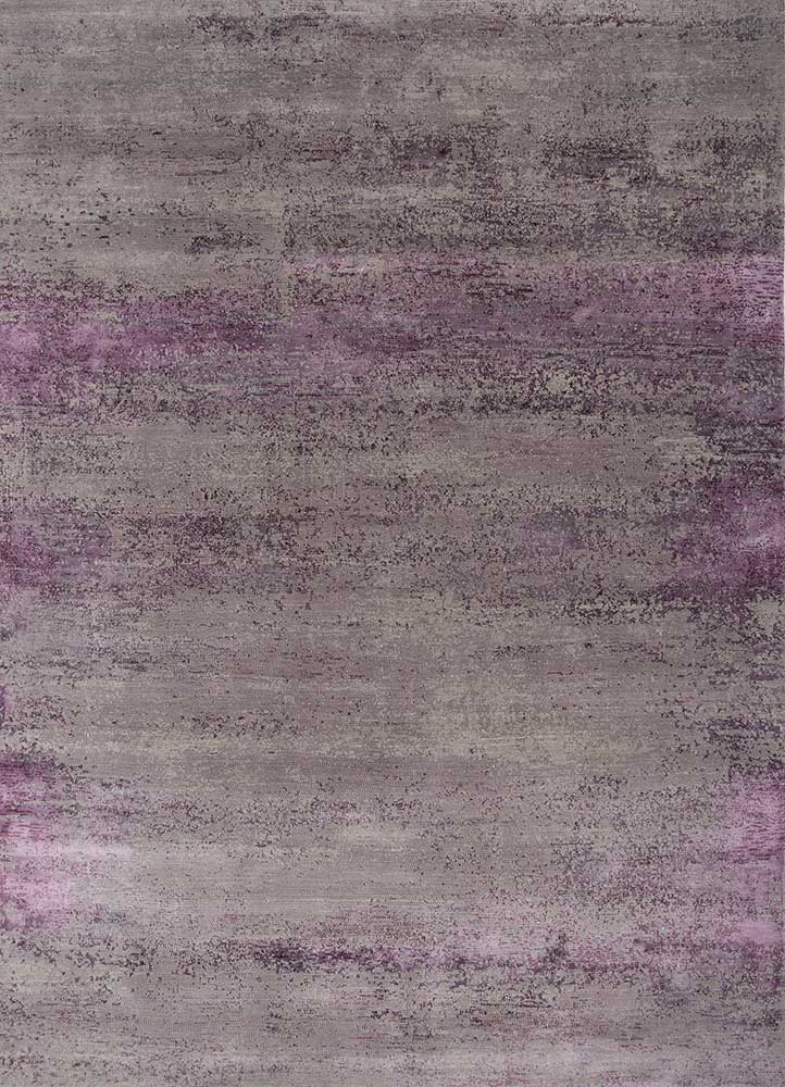 afterglow by kavi grey and black wool and bamboo silk hand knotted Rug - HeadShot