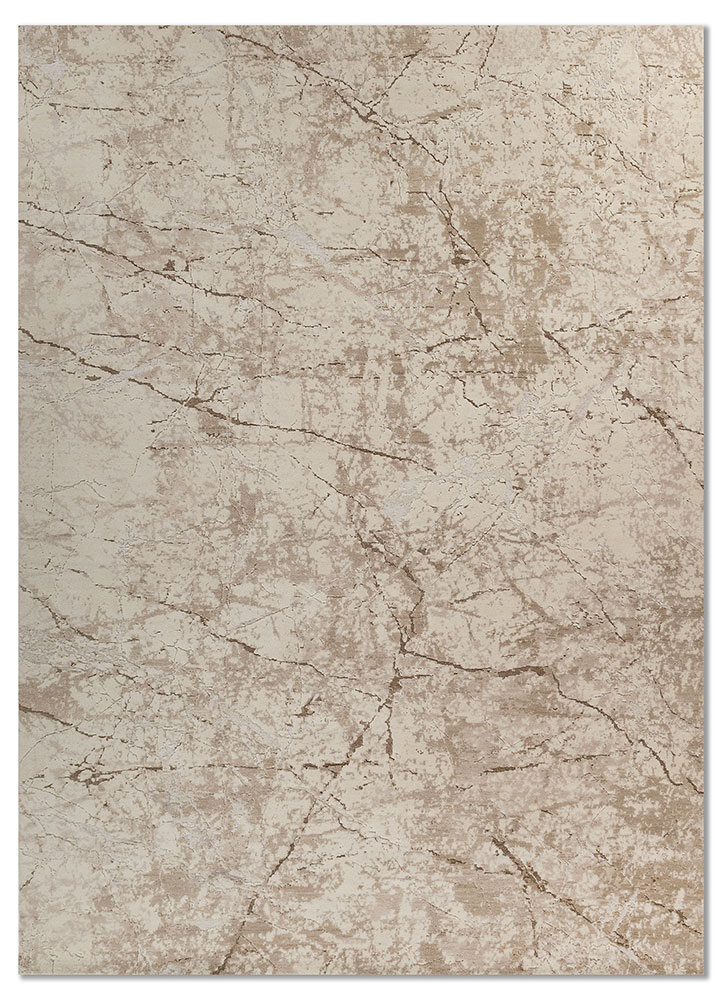 urban pause by kavi ivory wool and bamboo silk hand knotted Rug - HeadShot
