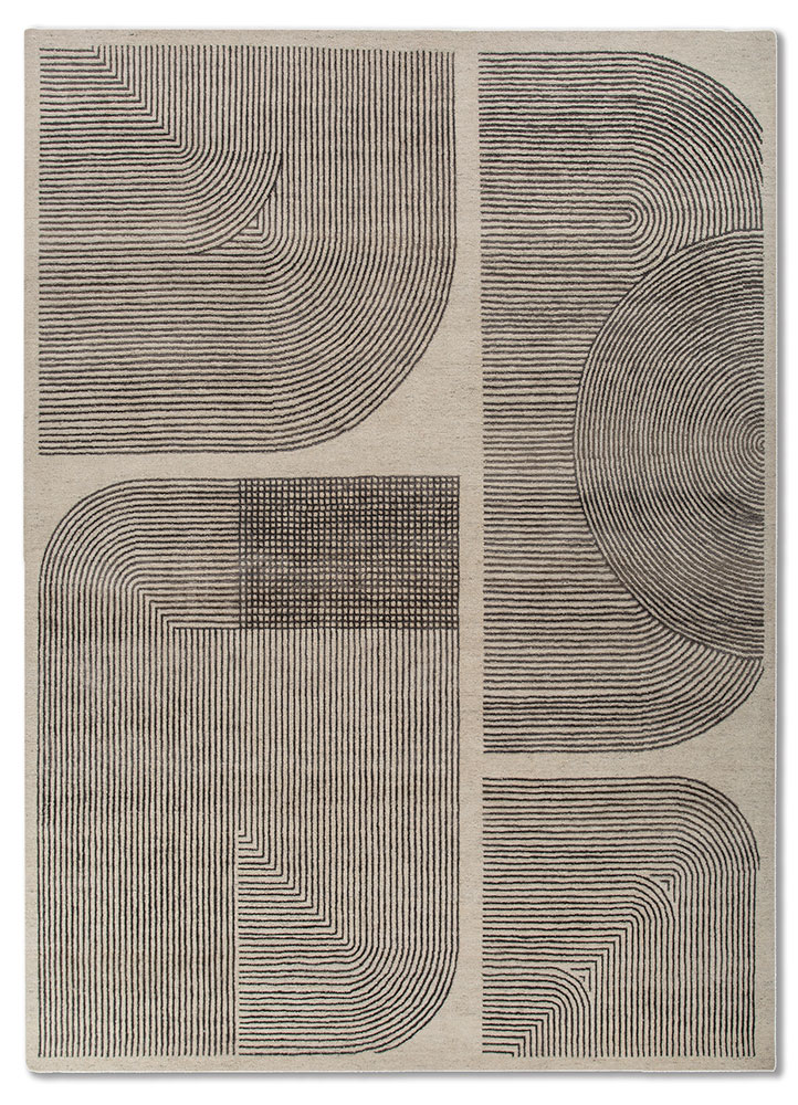 azalea ivory wool and bamboo silk hand knotted Rug - HeadShot