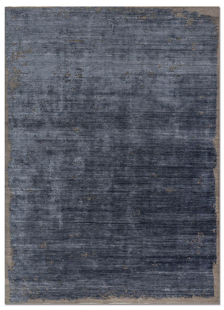 aprezo blue tencil hand knotted Rug - HeadShot