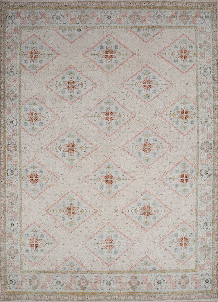erbe ivory wool hand knotted Rug - HeadShot