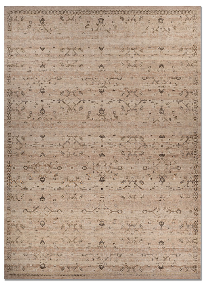 erbe pink and purple wool hand knotted Rug - HeadShot