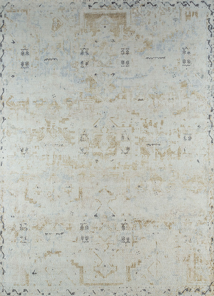 erbe ivory wool hand knotted Rug - HeadShot