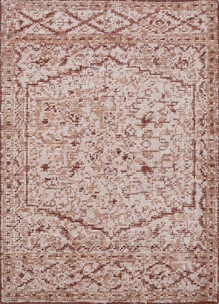 erbe red and orange wool hand knotted Rug - HeadShot