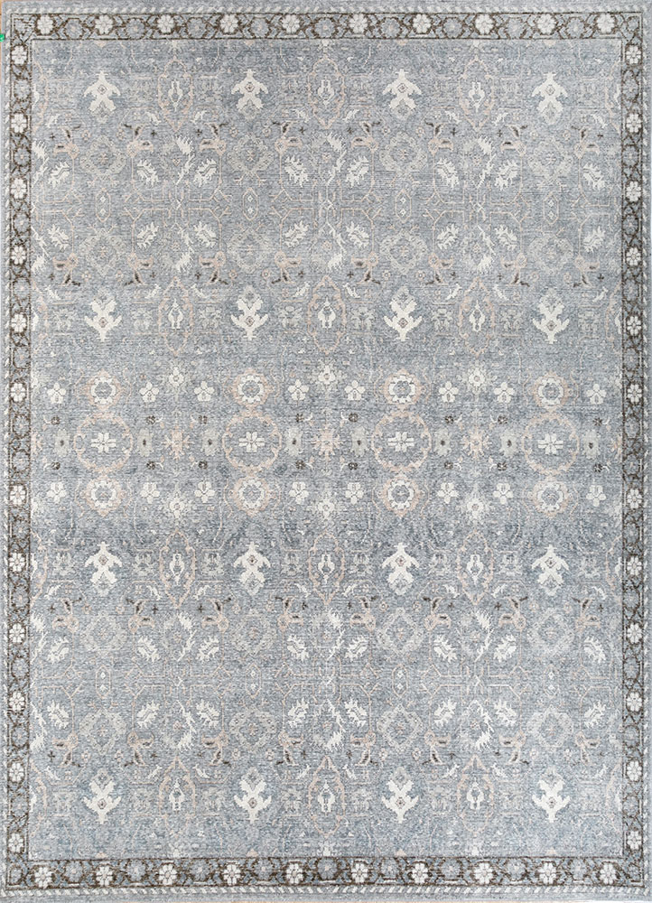 erbe grey and black wool hand knotted Rug - HeadShot