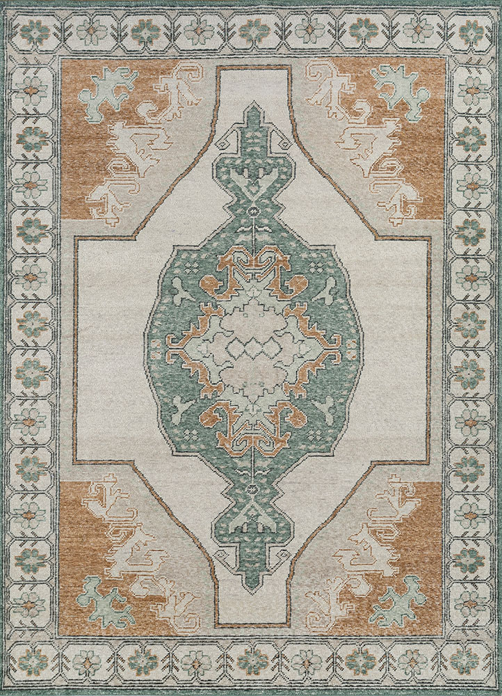 erbe ivory wool hand knotted Rug - HeadShot