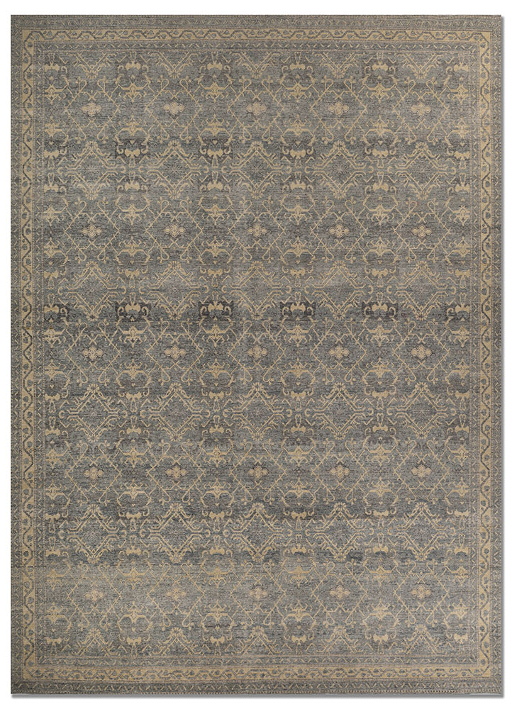 erbe blue wool hand knotted Rug - HeadShot