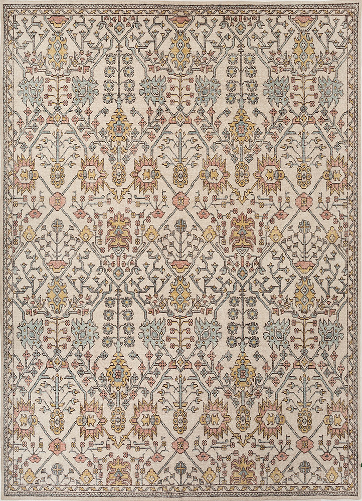 erbe ivory wool hand knotted Rug - HeadShot