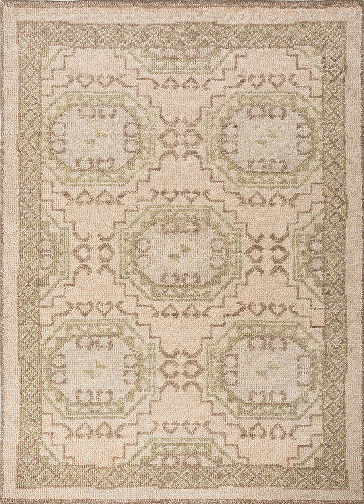 erbe red and orange wool hand knotted Rug - HeadShot