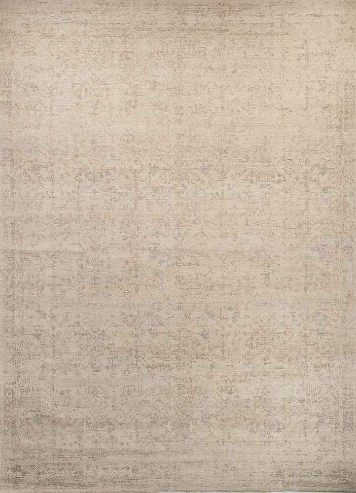 erbe ivory wool hand knotted Rug - HeadShot