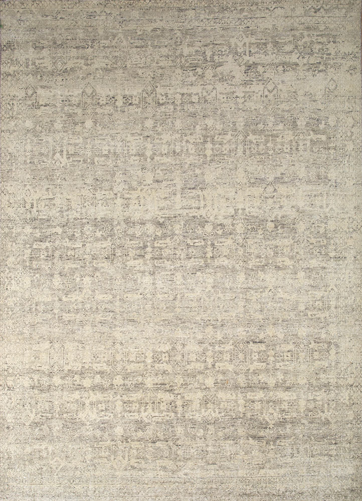 erbe grey and black wool hand knotted Rug - HeadShot