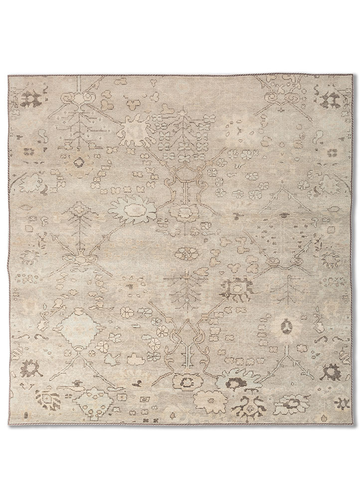 erbe ivory wool hand knotted Rug - HeadShot