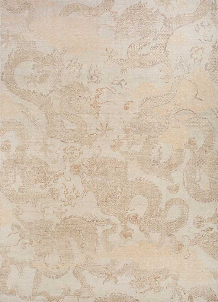 erbe ivory wool hand knotted Rug - HeadShot