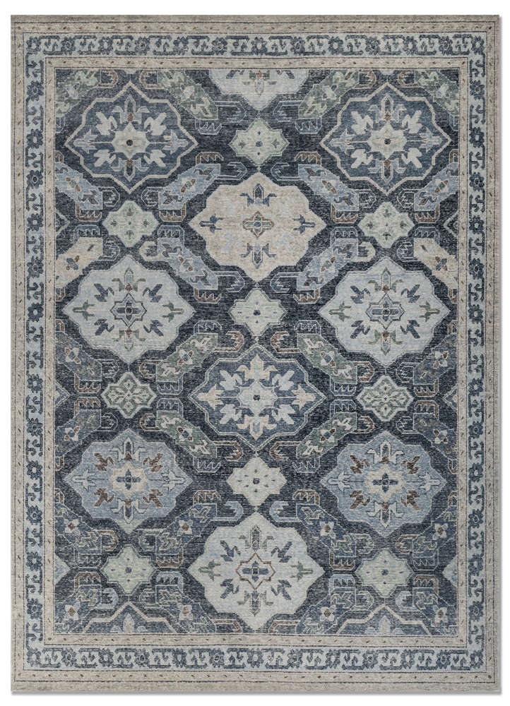 erbe blue wool hand knotted Rug - HeadShot