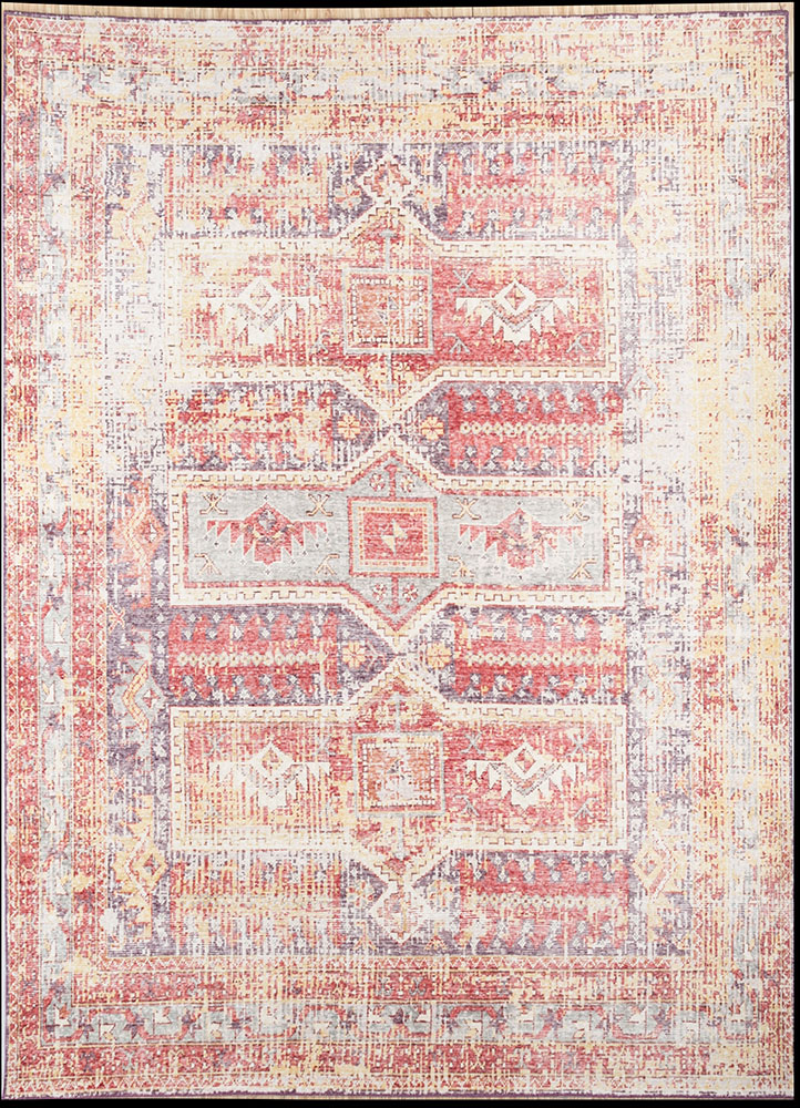 erbe red and orange wool hand knotted Rug - HeadShot