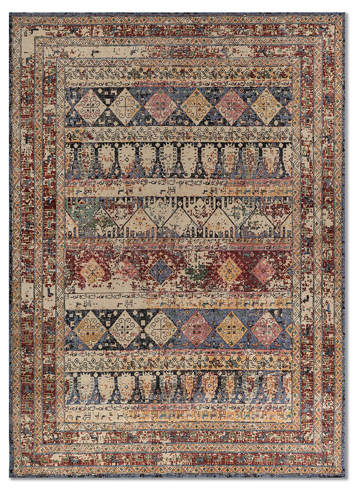 erbe blue wool hand knotted Rug - HeadShot