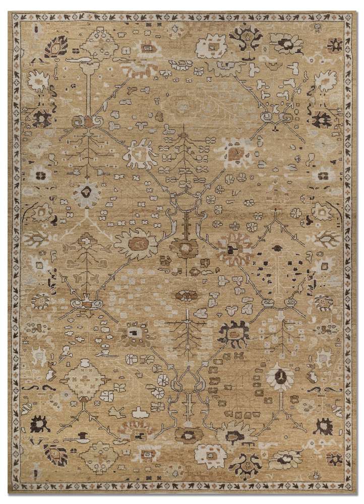 savana grey and black wool hand knotted Rug - HeadShot