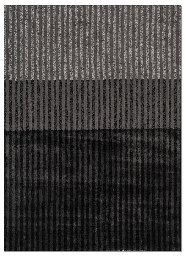 tesoro grey and black acrylic hand loom Rug - HeadShot