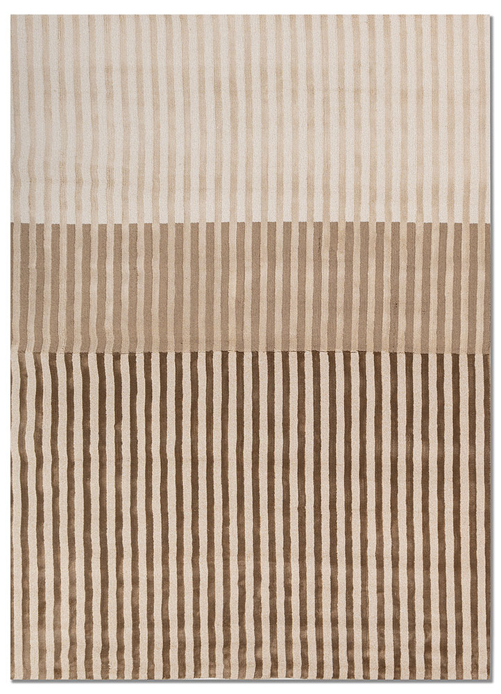 tesoro beige and brown acrylic hand loom Rug - HeadShot