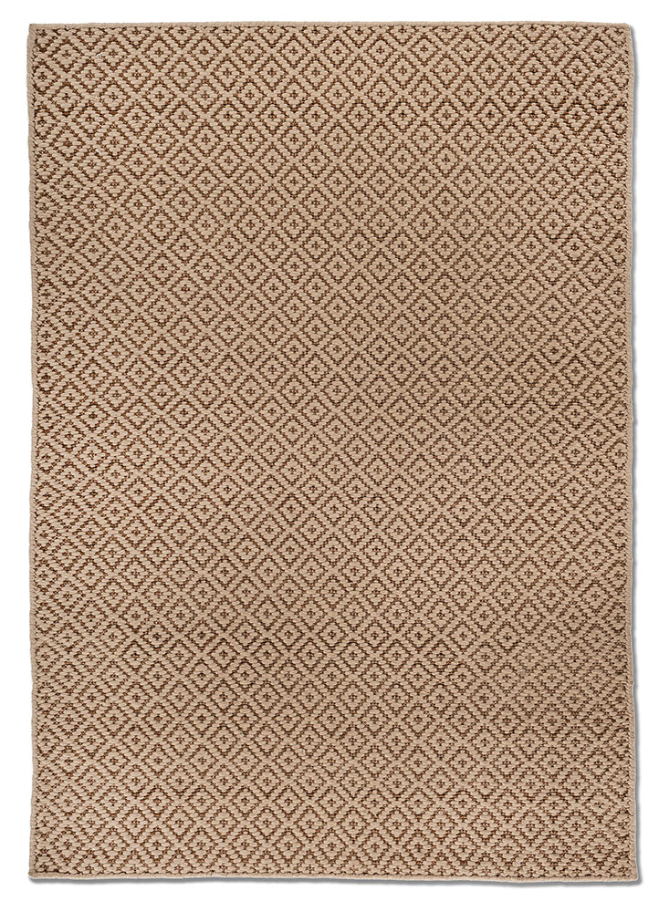 basis beige and brown acrylic flat weaves Rug - HeadShot