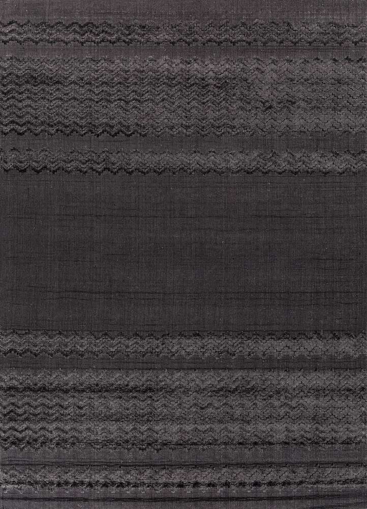 basis blue bamboo silk hand loom Rug - HeadShot