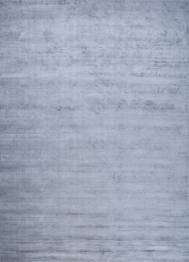 saga blue bamboo silk hand loom Rug - HeadShot