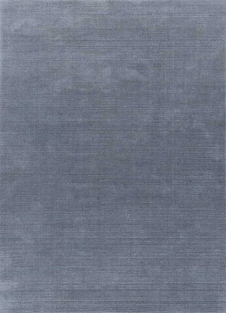 basis blue polyester hand loom Rug - HeadShot