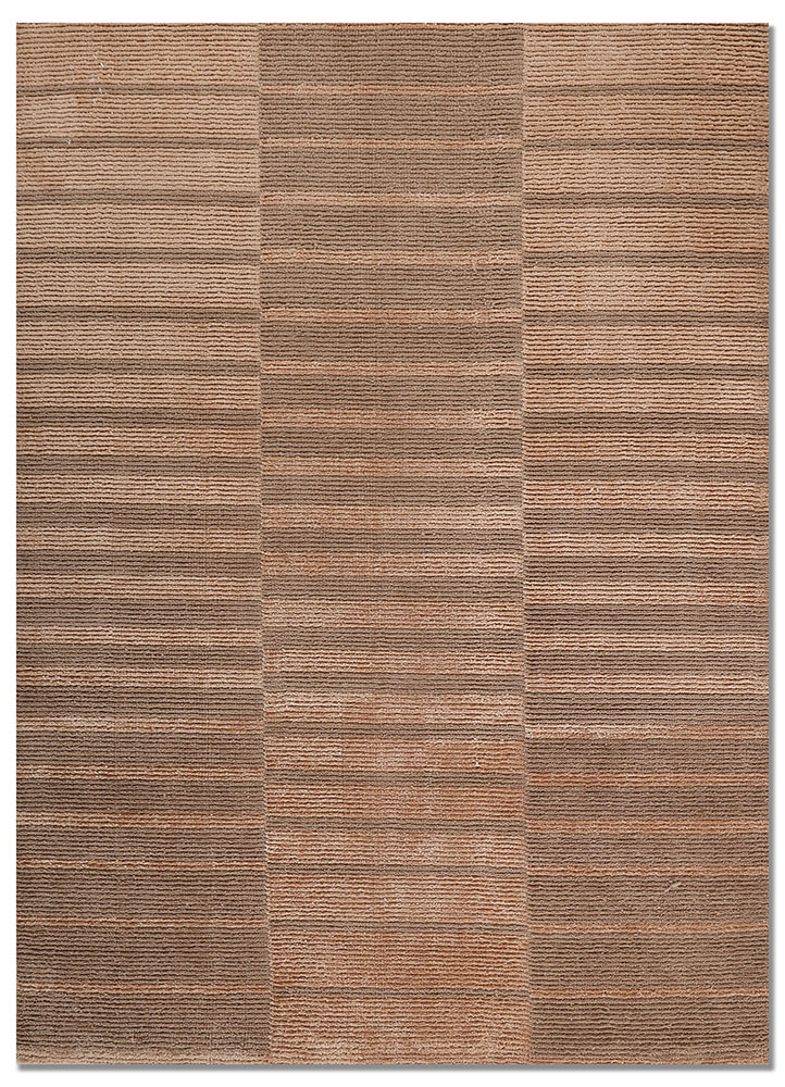 saga beige and brown polyester hand loom Rug - HeadShot