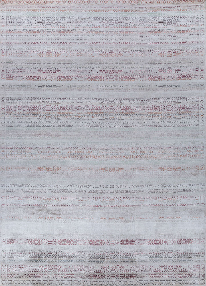 bespoke sile ivory viscose hand loom Rug - HeadShot