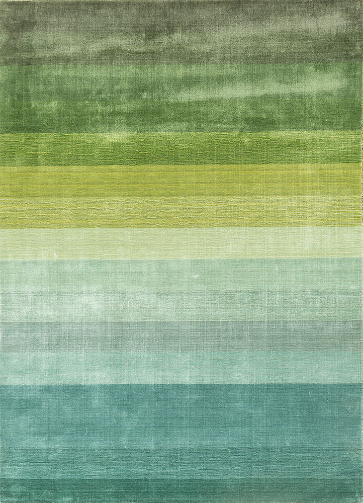 basis green viscose hand loom Rug - HeadShot