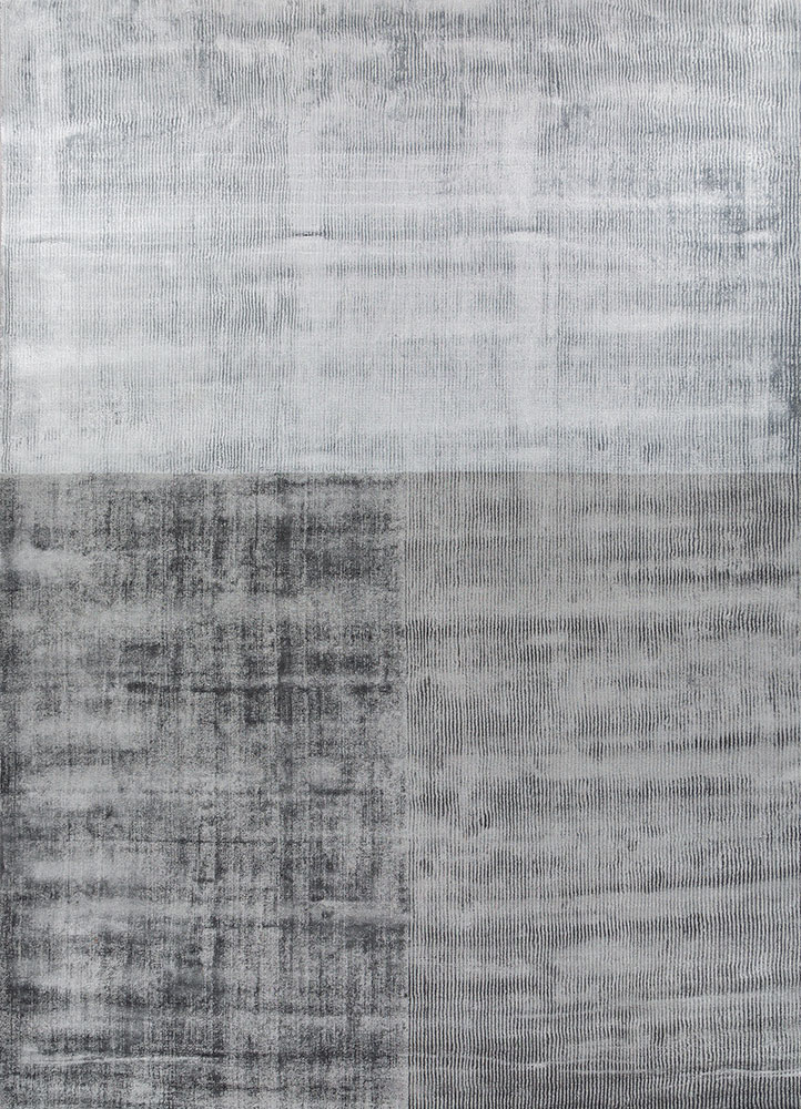 basis blue viscose hand loom Rug - HeadShot